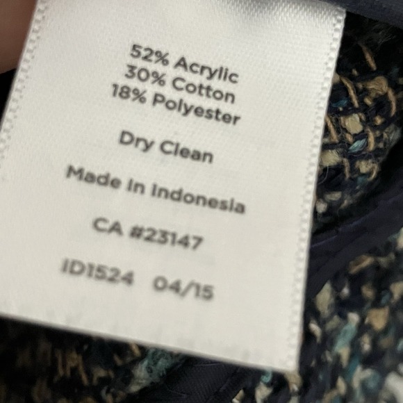 Talbots Jacket Womens Size 2 Petite Boucle Tweed Blue Black Classic Fit Italian - Picture 7 of 8